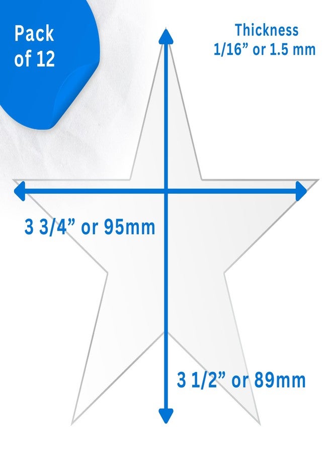 CLPA 12-Pack Plastic Star Blanks, 3.75-Inch Clear Ornaments for Crafts, Made from Flexible Plastic Clear Ornament Blanks, Perfect for Crafting, Custom Coasters, and Christmas Decorations - Image 3